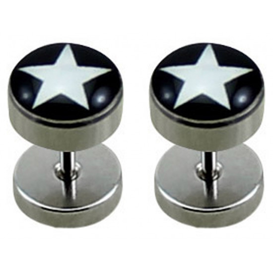 Pair Of Fake Plugs - Surgical Steel 316L - Various Designs - Size